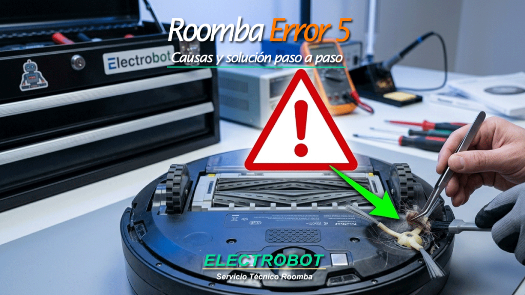 Roomba Error 5: qué significa, causas más frecuentes y cómo solucionar problemas de rueda o tracción paso a paso.